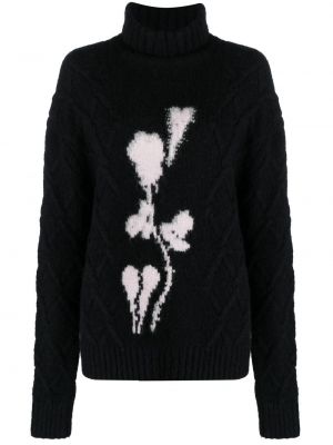 Пуловер на цветя Bernadette черно