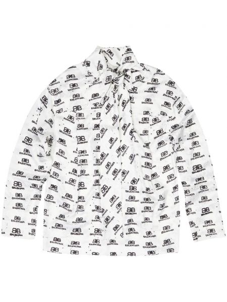 Копринена блуза с принт Balenciaga