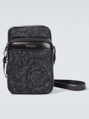 Jacquard crossbody táska Versace fekete