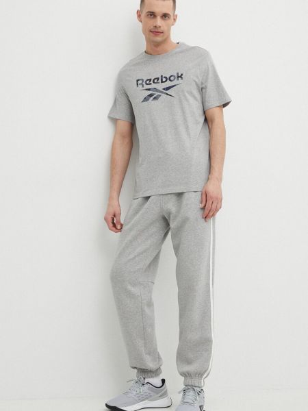 Меланжеві спортивні штани Reebok сірі