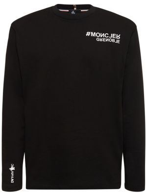 Bombažna majica Moncler Grenoble črna