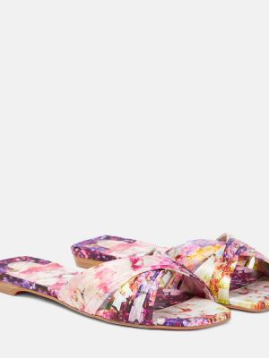 Satenaste sandali s cvetličnim vzorcem Christian Louboutin
