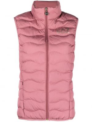 Trykt ermeløs vest Ea7 Emporio Armani rosa