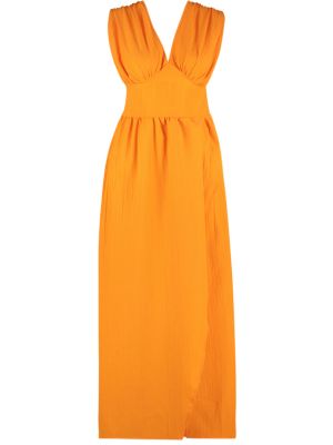Pletena dolga obleka Trendyol oranžna