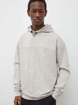 Хлопковый свитер с капюшоном с аппликацией Iceberg серый