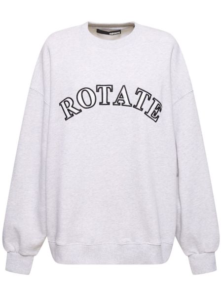 Crewneck sweatshirt i bomull i jersey Rotate grå