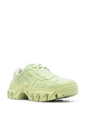 Sneakersy sznurowane skórzane koronkowe Rombaut zielone