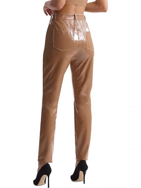 Лаковые кожаные брюки с карманами Commando