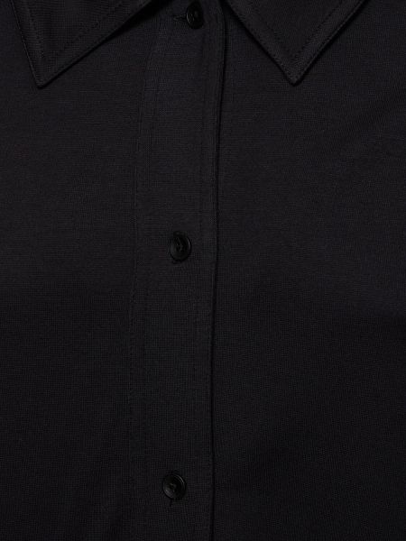 Camisa de viscosa de tela jersey Totême negro