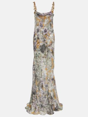Svilena maksi haljina s cvjetnim printom Dries Van Noten