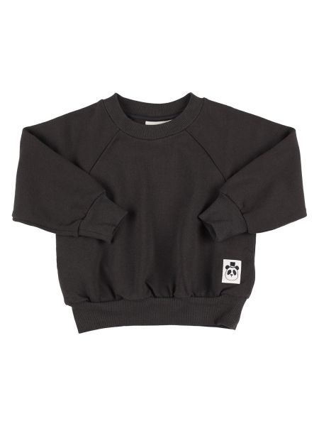 Bomull sweatshirt for jenter Mini Rodini svart