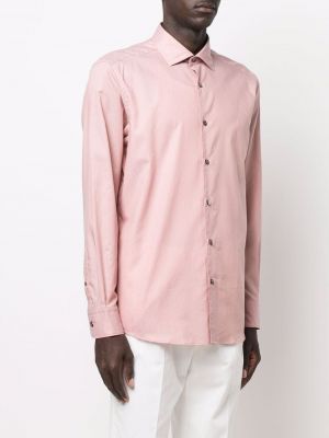 Péřová košile s knoflíky Ermenegildo Zegna růžová