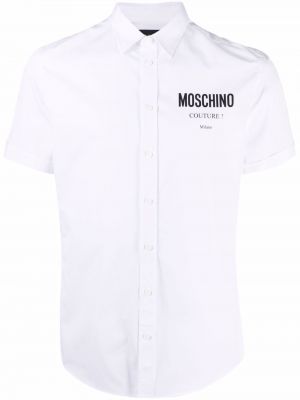 Риза с принт Moschino бяло