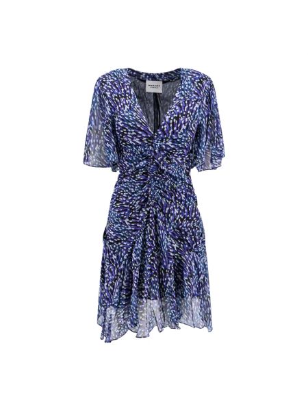 Mini vestido de viscosa con estampado Isabel Marant étoile azul