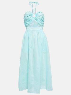 Bavlněné midi šaty Marysia modré
