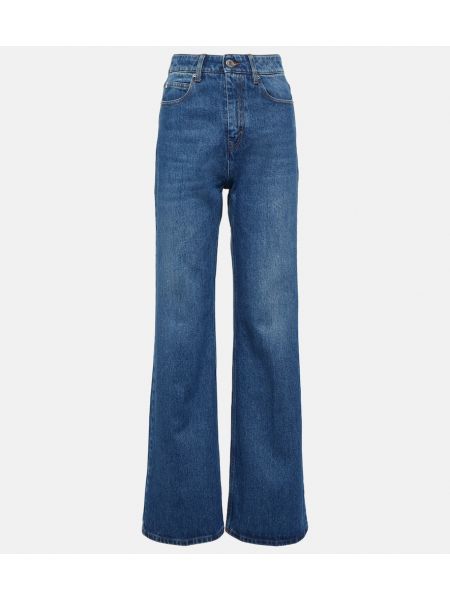 Straight fit džíny s vysokým pasem Ami Paris modré