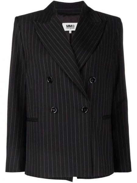 Stripete lang blazer Mm6 Maison Margiela svart