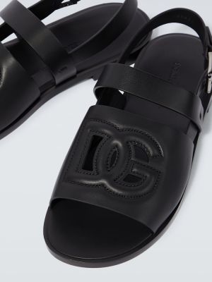 Kožené sandále Dolce&gabbana čierna