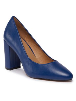 Полуотворени обувки с ток с ток Lasocki синьо