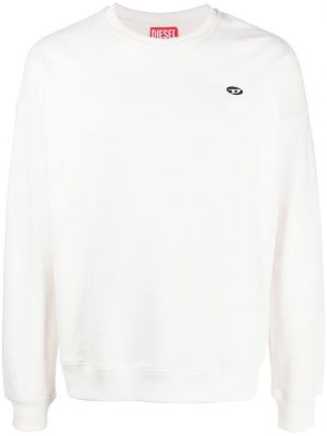 Sweat brodé en coton Diesel blanc