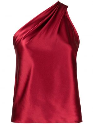 Asymetrický hedvábný top Michelle Mason červený