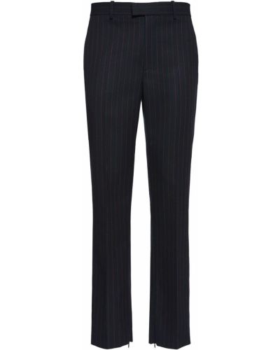 Pantaloni di lana slim fit a righe Bottega Veneta nero