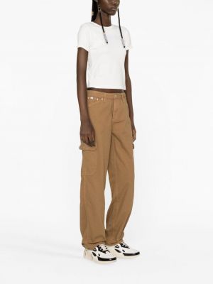 Spodnie cargo bawełniane Calvin Klein brązowe