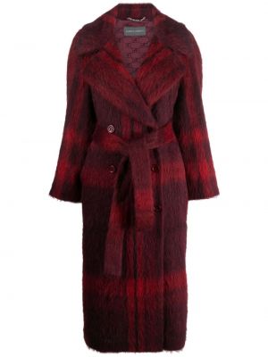 Kockás kabát Alberta Ferretti piros