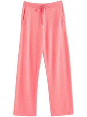 Haftowane spodnie sportowe z kaszmiru Chinti & Parker różowe