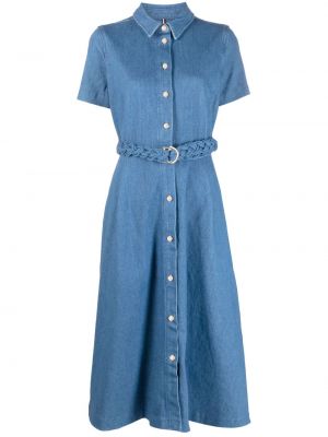 Mini šaty Tommy Hilfiger modrá