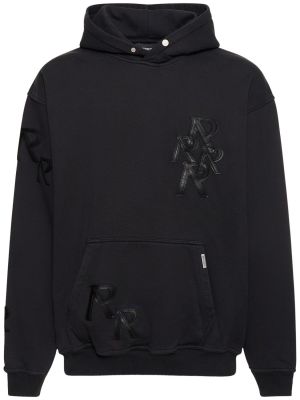 Kokvilnas kapučdžemperis Represent melns