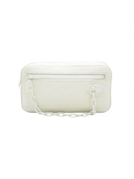 Bolso clutch de cuero retro Louis Vuitton Vintage blanco