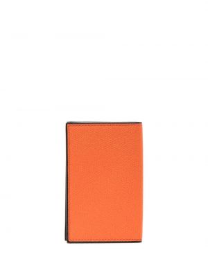 Usnjena denarnica Valextra oranžna