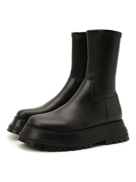 Черные кожаные ботинки Burberry