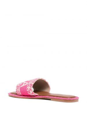 Sandały z koralikami De Siena Shoes różowe