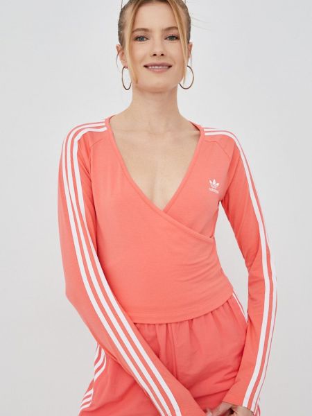 Tričko s dlouhým rukávem s dlouhými rukávy Adidas Originals růžové