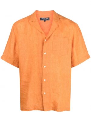 Chemise en lin avec manches courtes Frescobol Carioca orange