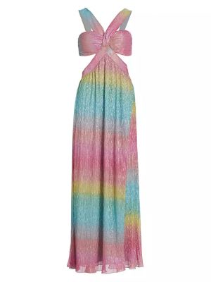 Платье с вырезами цвета металлик и радуга Saylor, мультиколор