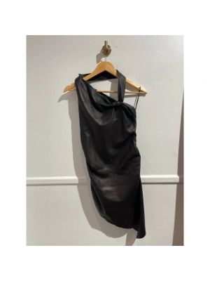 Sukienka skórzana Saint Laurent Vintage czarna