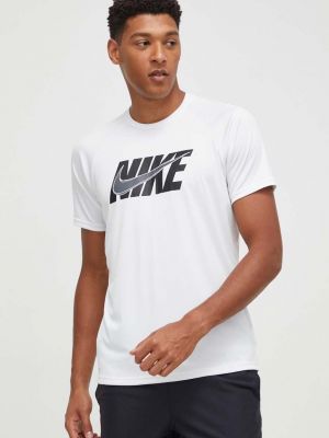 Тениска с дълъг ръкав с принт Nike бяло