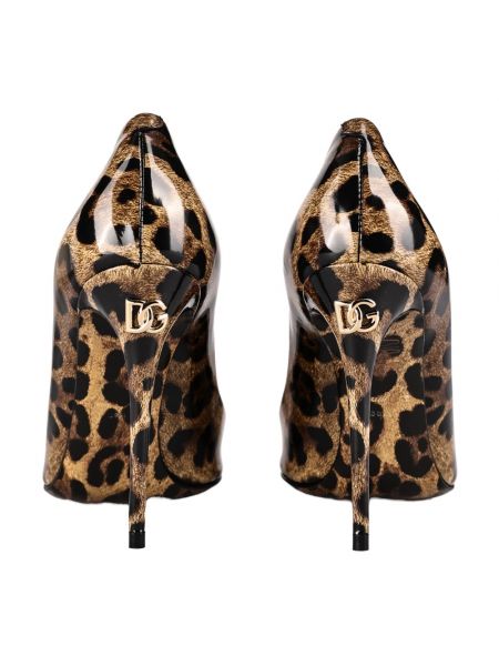 Calzado de cuero con estampado leopardo Dolce & Gabbana