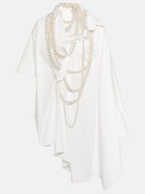 Biała sukienka mini bawełniana Junya Watanabe