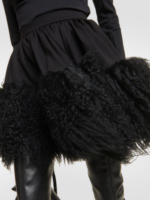 Mini falda de tela jersey David Koma negro