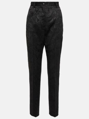 Pantalones rectos de tejido jacquard Dolce&gabbana negro