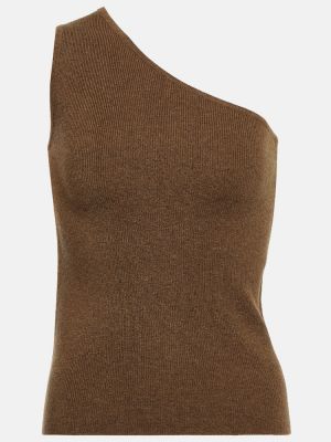 Кашмирен вълнен пуловер Max Mara кафяво