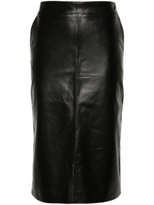 Kožená sukně Manokhi Černé