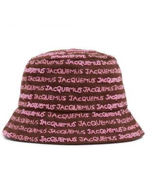 Cappello ricamato Jacquemus marrone