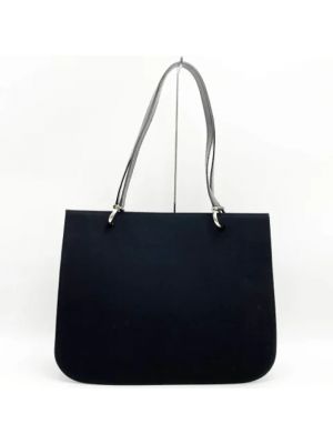 Retro leder shopper handtasche mit taschen Celine Vintage schwarz
