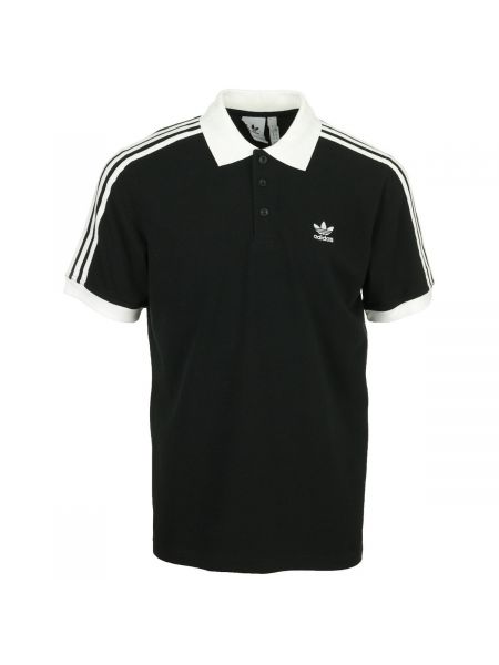 Polo w paski Adidas czarna