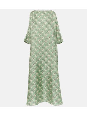 Bavlnené midi šaty s potlačou La Doublej zelená